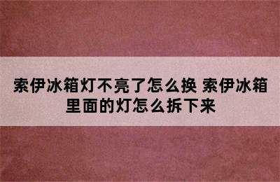 索伊冰箱灯不亮了怎么换 索伊冰箱里面的灯怎么拆下来